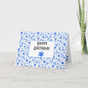 Tarjeta Orquídeas Tropicales Azules Cobalto Personalizadas