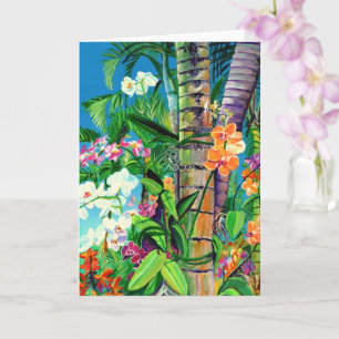 Tarjeta Orquídeas tropicales de Hawái