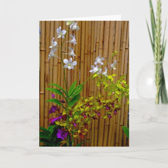 Tarjeta Orquídeas y bambú (Anverso)