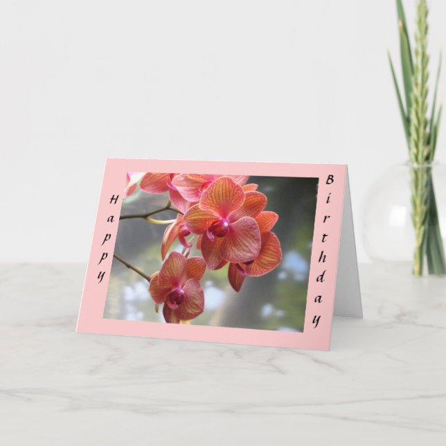 Tarjeta Orquids de Cumpleaños (Anverso)