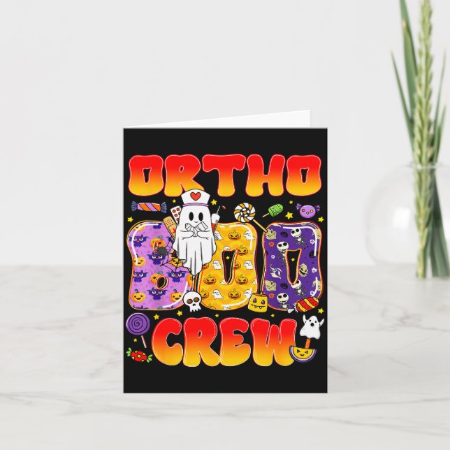 Tarjeta Ortho Boo Crew Ortho Nurse Funny Halloween  (Anverso)