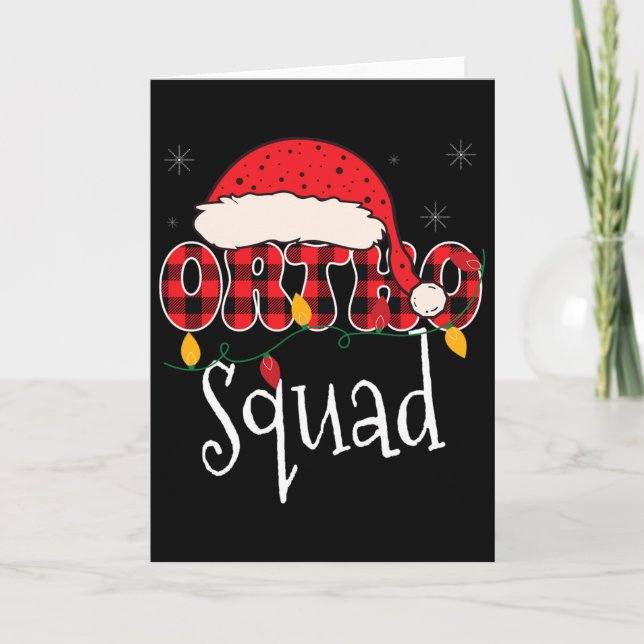 Tarjeta Ortho Squad Plaid Fun Christmas Orthopedics Crew X (Anverso)