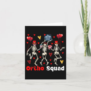 Tarjeta Ortho Squad Tres El día de San Valentín Skeletons