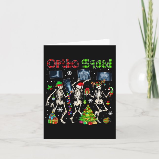 Tarjeta Ortho Squad Xmas Tres Reyes de Santa Reindeer Elf  (Anverso)