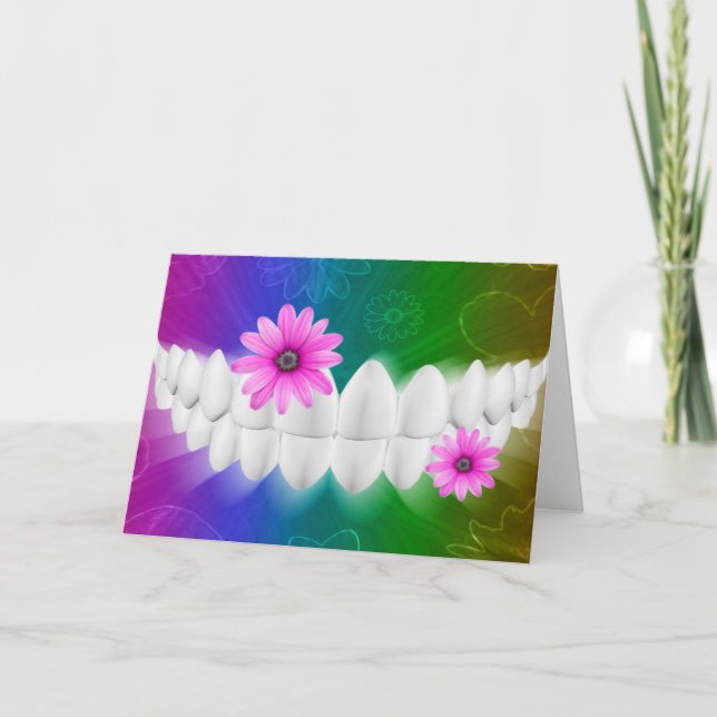 Tarjeta ortodoncista para sonreír a los dientes bl (Anverso)