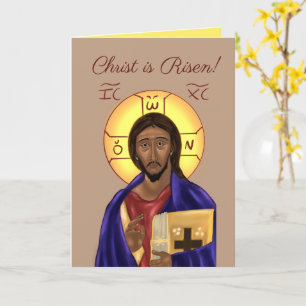 Tarjeta Ortodoxa de Pascha con Icono