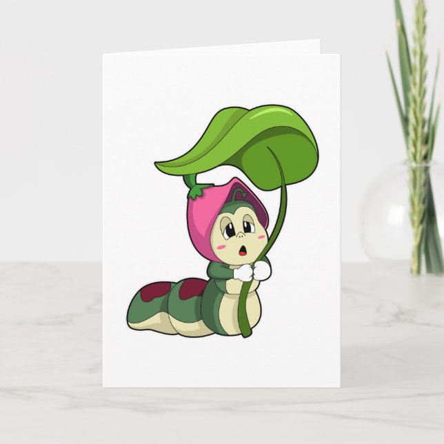 Tarjeta Oruga con Hoja (Anverso)