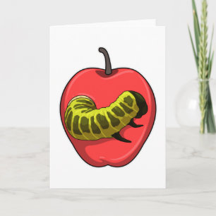 Tarjeta Oruga con manzana