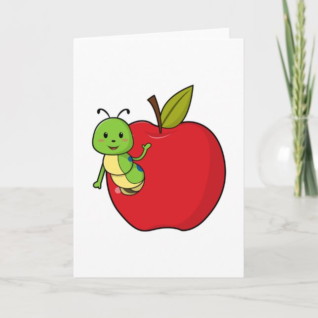 Tarjeta oruga de manzana (Anverso)