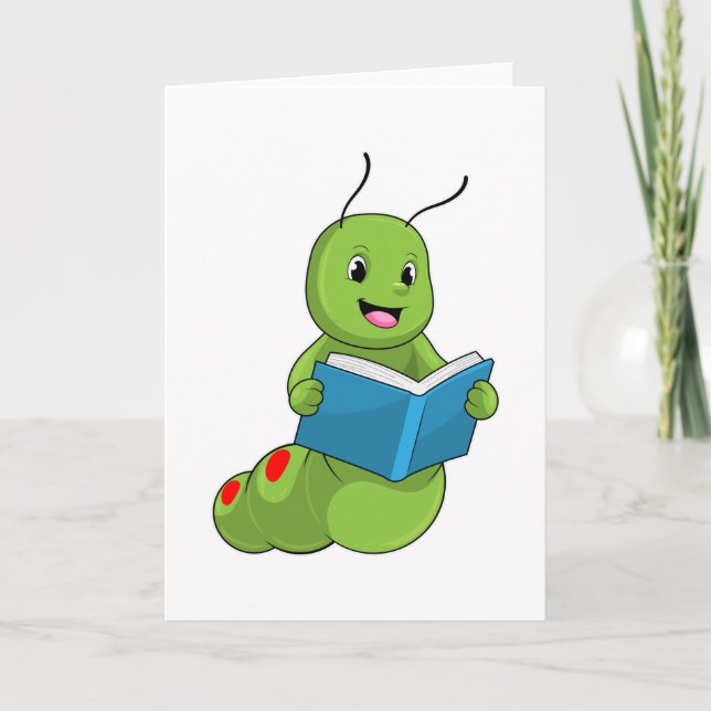 Tarjeta Oruga en Reading con libro (Anverso)