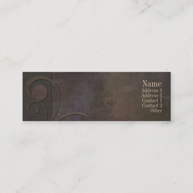 Tarjeta oscura del contacto de las curvas (Anverso)