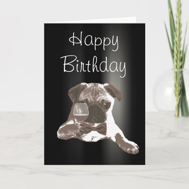Tarjeta oscura elegante del feliz cumpleaños del (Anverso)