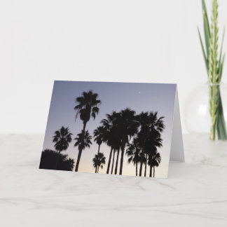 Tarjeta Oscuro con la escena tropical de palmeras