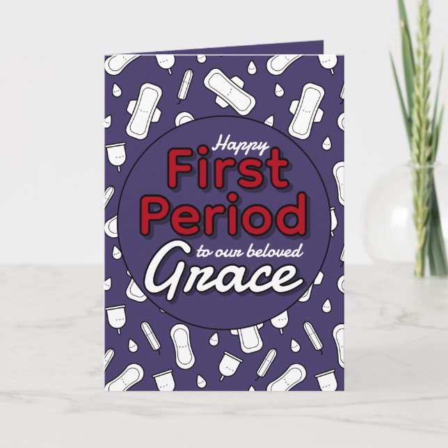 Tarjeta Oscuro Púrpura Personalizado Pad Tampon Adolescent (Anverso)