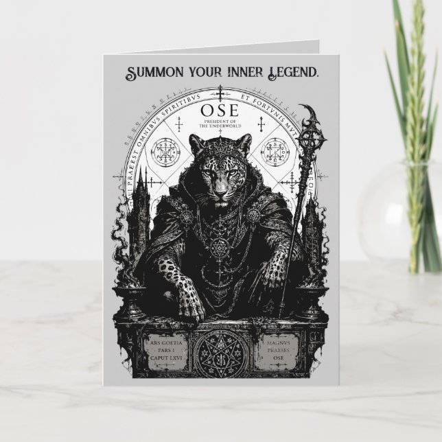 Tarjeta Ose Leopardo Oculto Gótico (Anverso)