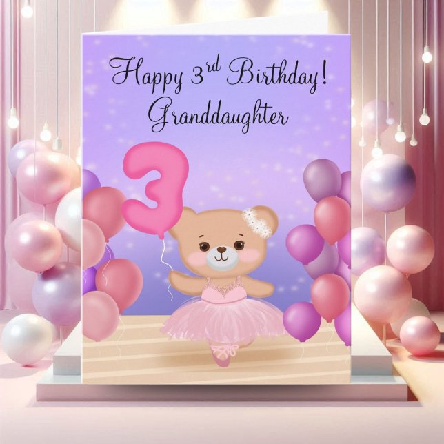 Tarjeta Osito de peluche bailarina por el 3er cumpleaños d (Subido por el creador)