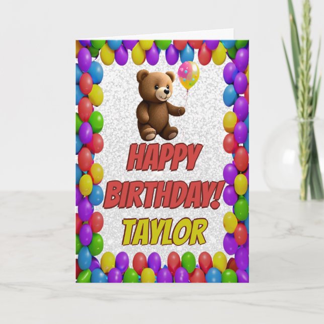 Tarjeta Osito de Peluche Feliz Cumpleaños (Anverso)