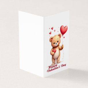 Tarjeta Osito de peluche lindo con corazón – Feliz día de 