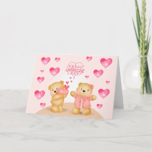 Tarjeta Ositos de peluche lindos del día de San Valentín c
