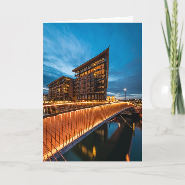 Tarjeta Oslo por la noche, Noruega (Anverso)