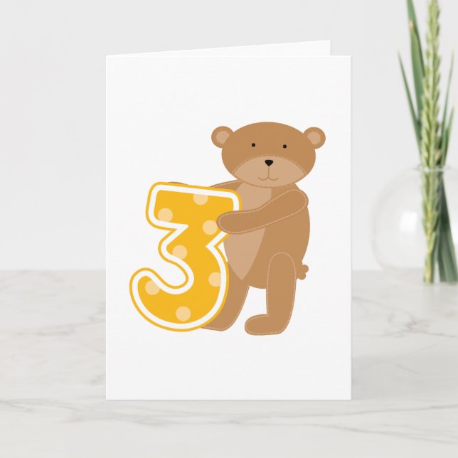 Tarjeta Oso 3.ª camiseta y regalo de cumpleaños (Anverso)