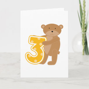 Tarjeta Oso 3.ª camiseta y regalo de cumpleaños