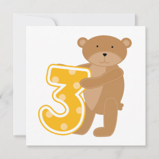 Tarjeta Oso 3.ª camiseta y regalo de cumpleaños