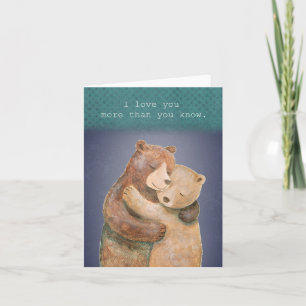 Tarjeta Oso abrazando el gran abrazo te amo aniversario