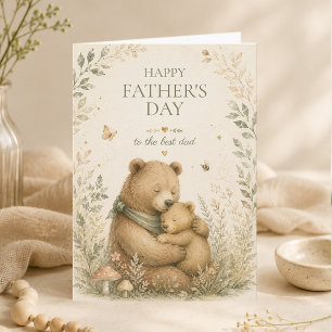 Tarjeta Oso Abrazo del Día del Padre Bosque