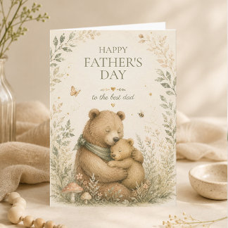 Tarjeta Oso Abrazo del Día del Padre Bosque