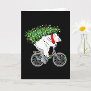Tarjeta Oso Adorable Llevando Regalo De árbol De Navidad P