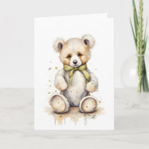 Oso Adorable Luz Verde Cinta Lima Blanco