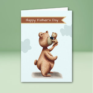 Tarjeta Oso Cachorro Lindo Papá Feliz Día del Padre