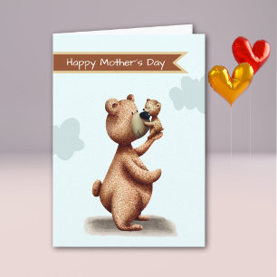 Tarjeta Oso Cachorro Mama Adorable Feliz Día de la Madre