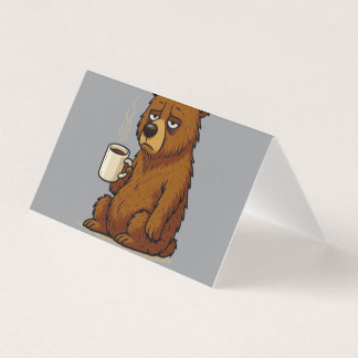 Tarjeta Oso Cansado Divertido Necesito Café Y Silencio Dis