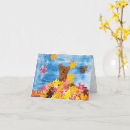 Tarjeta Oso Choco Caído - Los niños pintan para Choc