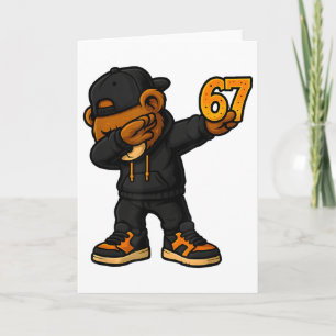 Tarjeta Oso Dabbing 67 Meme Divertido Brainrot Hip Hop Niñ