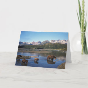 Tarjeta Oso de Brown, oso grizzly, cerda y cachorros