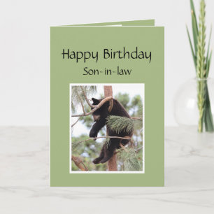 Tarjeta Oso de cumpleaños relajado para yerno
