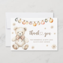 Tarjeta Oso de invierno bebé hace frío fuera gracias 