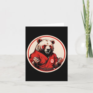 Tarjeta Oso de karate - Artes marciales inspiran hogar roj