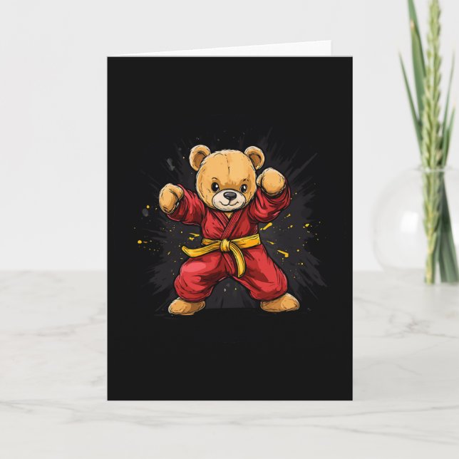 Tarjeta Oso de Karate con Poder y Precisión para Niños  (Anverso)