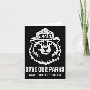 Tarjeta Oso de lobo gris resiste la protección del parque 
