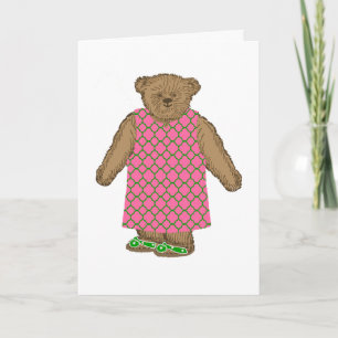 Tarjeta Oso de Palm Beach de Cuatro Hojas Rosa