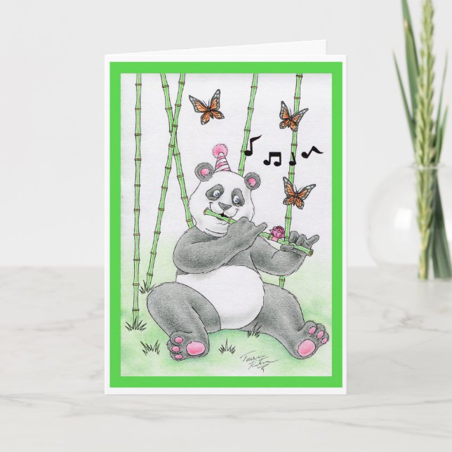Tarjeta Oso de panda del cumpleaños (Anverso)