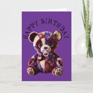 Tarjeta Oso de patchwork suave y acogedor