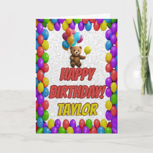 Tarjeta Oso de peluche adorable Feliz Cumpleaños