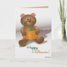Tarjeta Oso de peluche con la calabaza