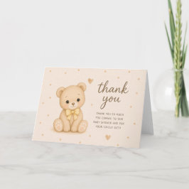 Tarjeta Oso de peluche con lazo amarillo, agradecimiento p