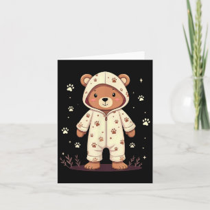 Tarjeta Oso de peluche con pijama 